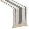 Nordic Style Table Runner Color Block Design Easy To Clean Table Flag with Tassel Christmas Dinner Table Accessory
