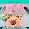 Soft And Cuddly Flip Capybara Plush Keychain Animal Doll With Pink And Brown Colors