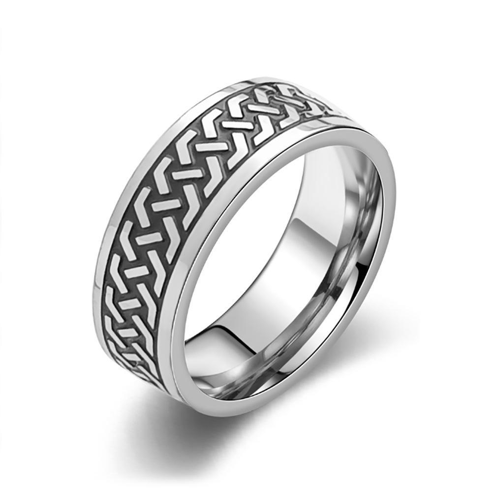 Мужское кольцо из титановой стали - популярные европейские и американские ювелирные изделия из нержавеющей стали
