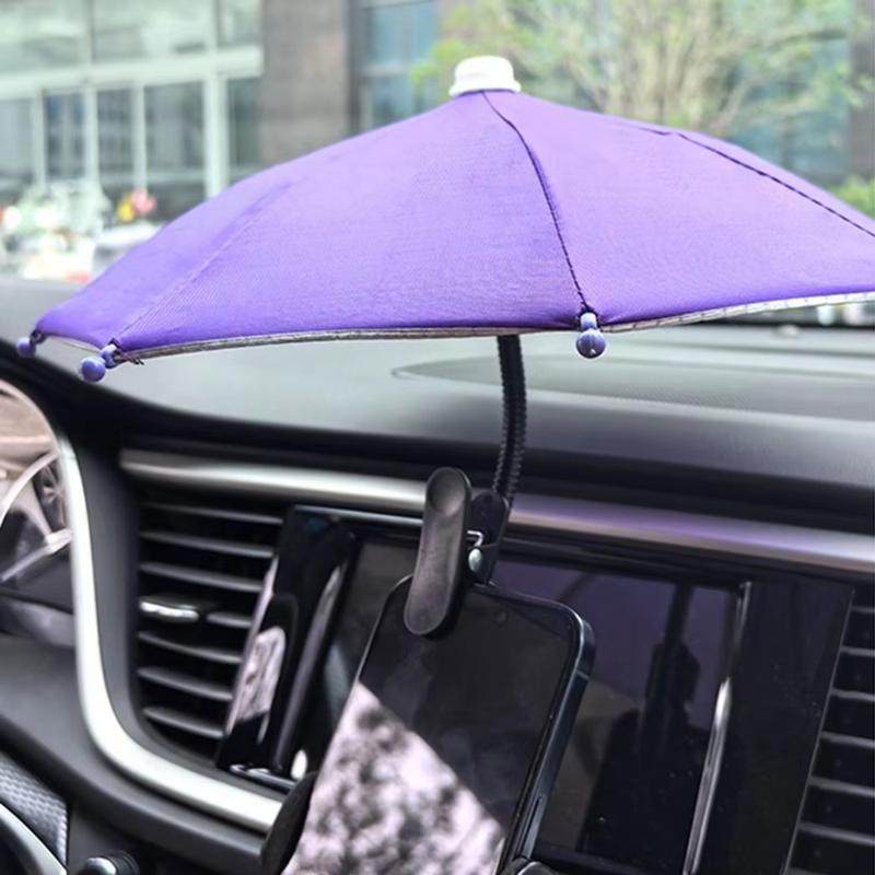 Mini Waterproof Phone Umbrella 1Pcs Anti-UV Sun Shade Clip On for Outdoor Live Streaming Selfie Camping Activities