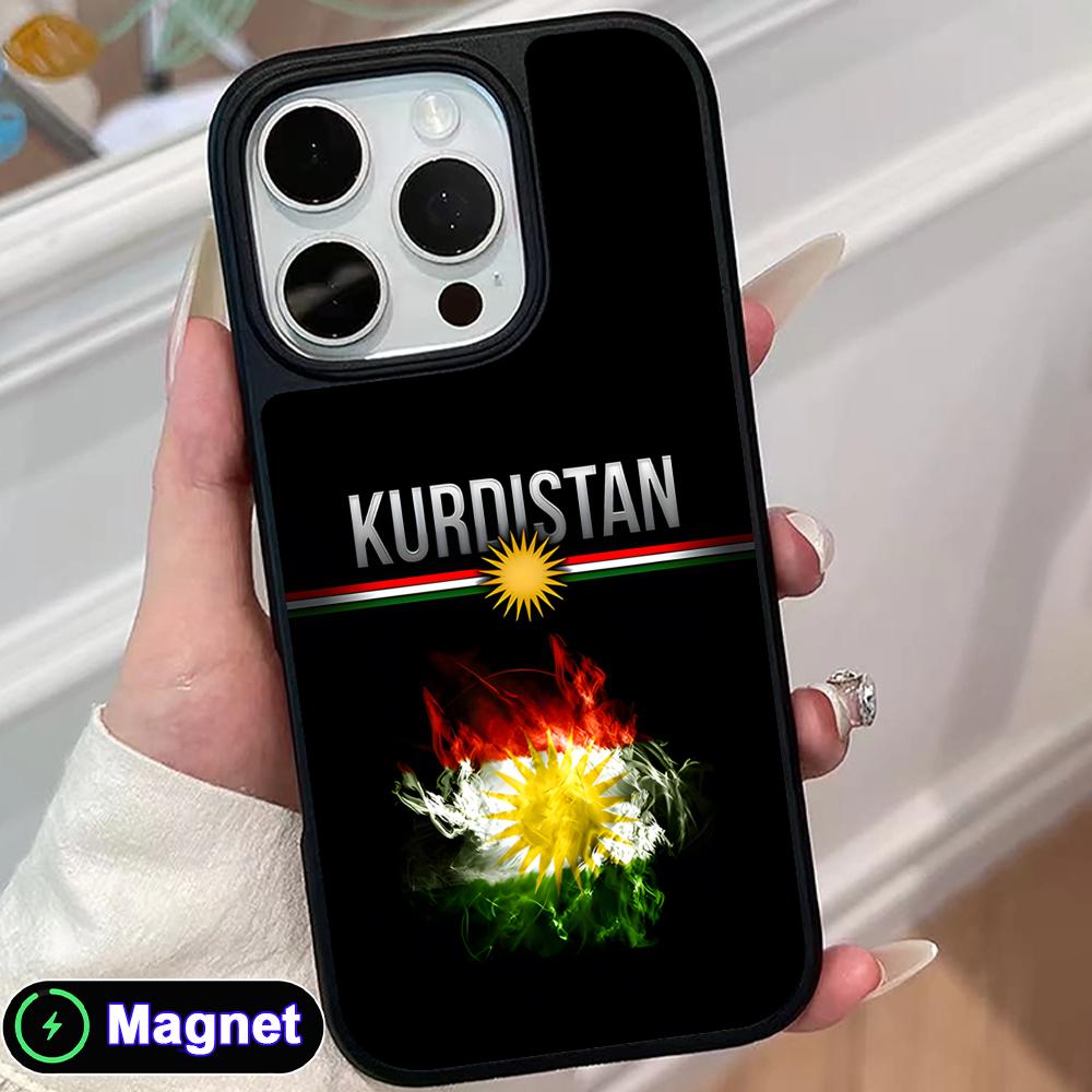 Матовая Magsafe чехол для мобильного телефона с флагом Курдистана для iPhone 17 16 15 14 13 12 11 Air Pro Max Plus Цветная крышка