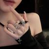 Fashionable Punk Bat Wing Ring Personality Double Finger Ring Jewelry Geometry Ring  Hip-hop
