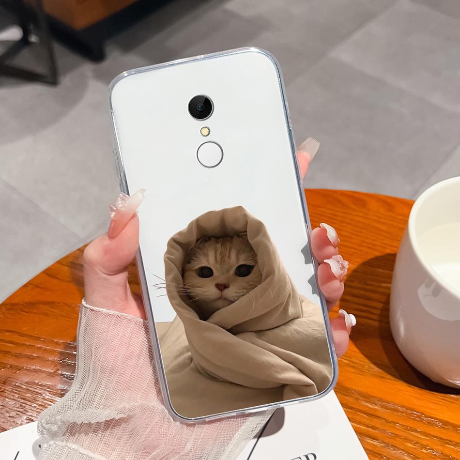 Чехол для телефона Redmi 5 Plus 5A, смешной мультяшный узор, мягкий тонкий ТПУ, прозрачный силиконовый чехол для Redmi 5+, легкий Funda