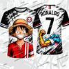 2026 Новинка One Piece Специальное издание Мужская Футболка для Футбола Роналду 7 Футбольная Рубашка Футболка Детская с Принтом Луффи Футболка