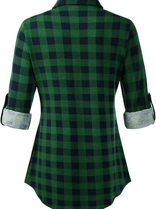 Женский приталенный топ в ретро-клетку с длинным рукавом, Осень/Зима 2026