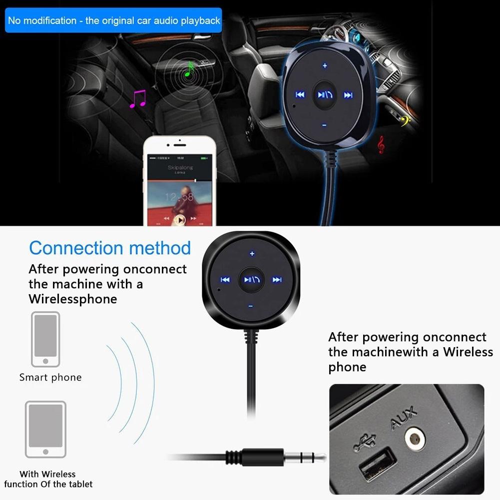 Wireless Bluetooth-compatible Music Receiver 3.5mm AUX Bluetooth-compatible Adapter Audio Receiver for Car Stereo with AUX IN