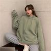 Vintage Plush Thick Hooded Sweater: Women's Long-Sleeve Autumn/Winter Top