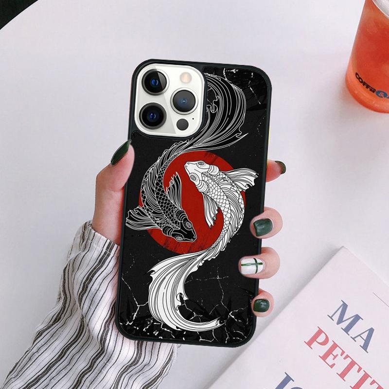 Koi Fish Yin Yang Art Phone Case For iPhone 17 Air 14 13 12 16Pro Max 15 Plus Cover Shell Max coque
