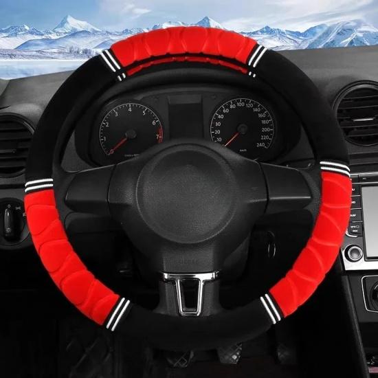 Car Handle Cover Non-slip Winter Short Plush Steering Wheel Cover Universal Warm Steering Wheel Plush