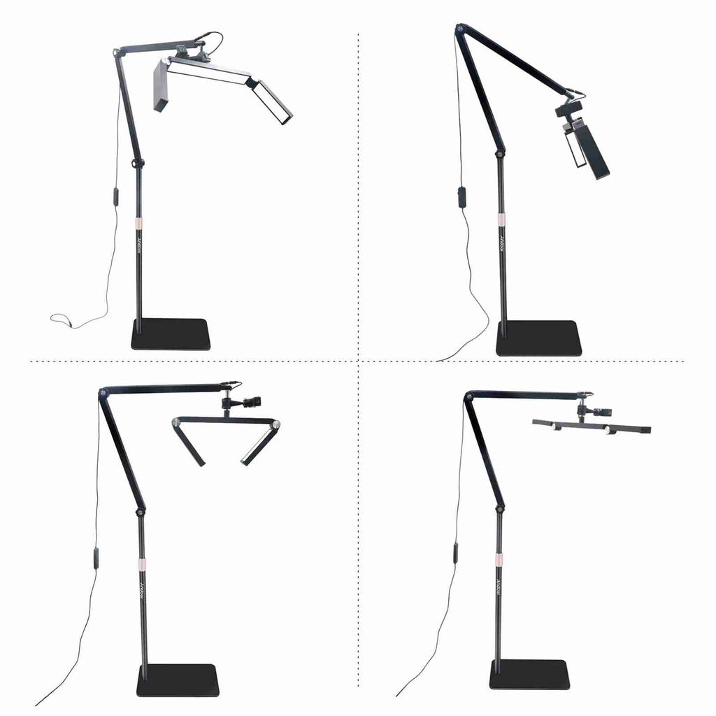 30W Floor LED Video Light Foldable LED Fill Light Beauty Floor Moon Lamp 3200K 5600K Dimmable with Adjustable Metal