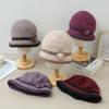 Rabbit Hair Knitted Warm Basin Hat for Autumn Winter Suitable for Middle-aged Elderly People with Added Velvet Fisherman Hat Thick Versatile Hat