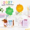 Card Paper 2027 Desk Calendar Puppy Shape Standing Table Calendar 2027 Table Calendar  Table Decor