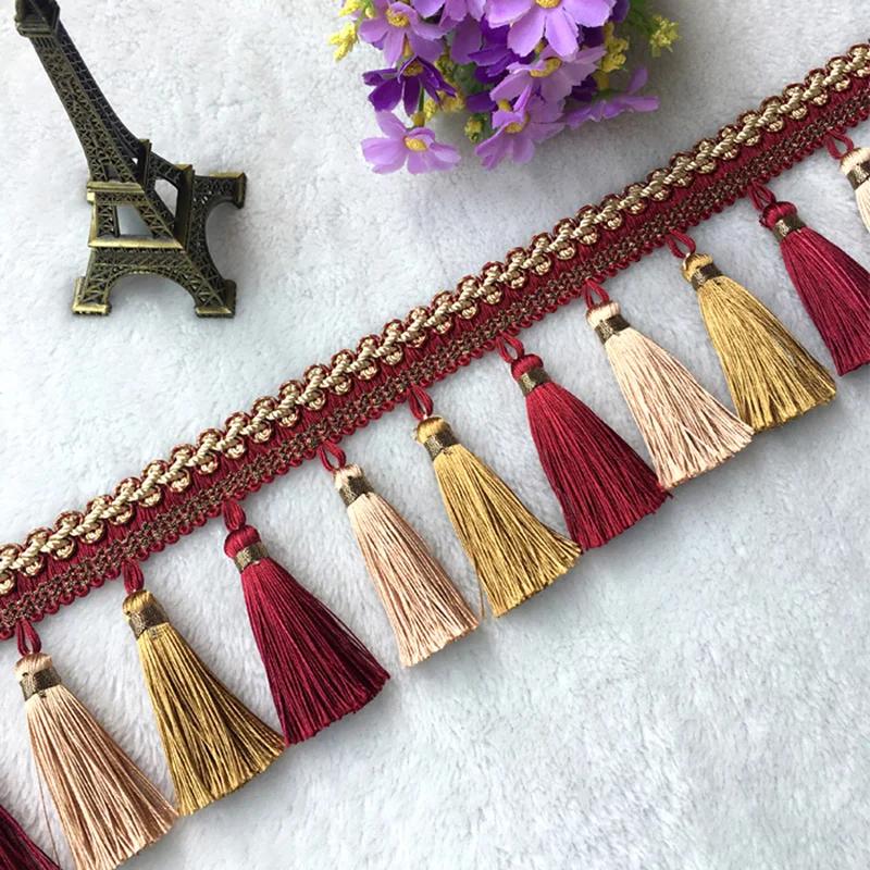 1/2/3 Meter European Style Curtain Tassel Lace Trims Fabric Diy Sewing Accessories Fringe Sofa Upholstery Decor Material Craft