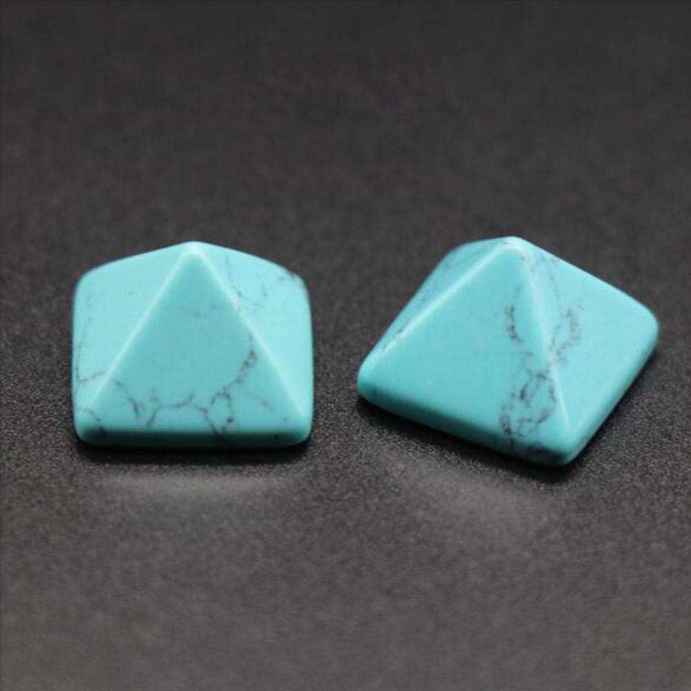 Белый кристалл голубой точки нефрита натуральный камень лечебный лечебный камень мини-орнамент пирамидальный узор