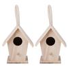 2шт деревянный домик для птиц подвесной скворечник для наружного сада патио декоративные аксессуары