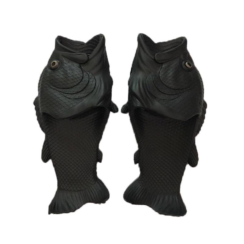 Модные мужские шлепанцы-рыбы: Смешные, Креативные, Нескользящие, Модные Шлепанцы "Соленая Рыба" для Ношения на Улице