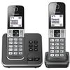 Panasonic KX-TGD322FRG Cordless Phone Digital Answering System, Base and 2 Handsets, Hands-Free, Caller ID