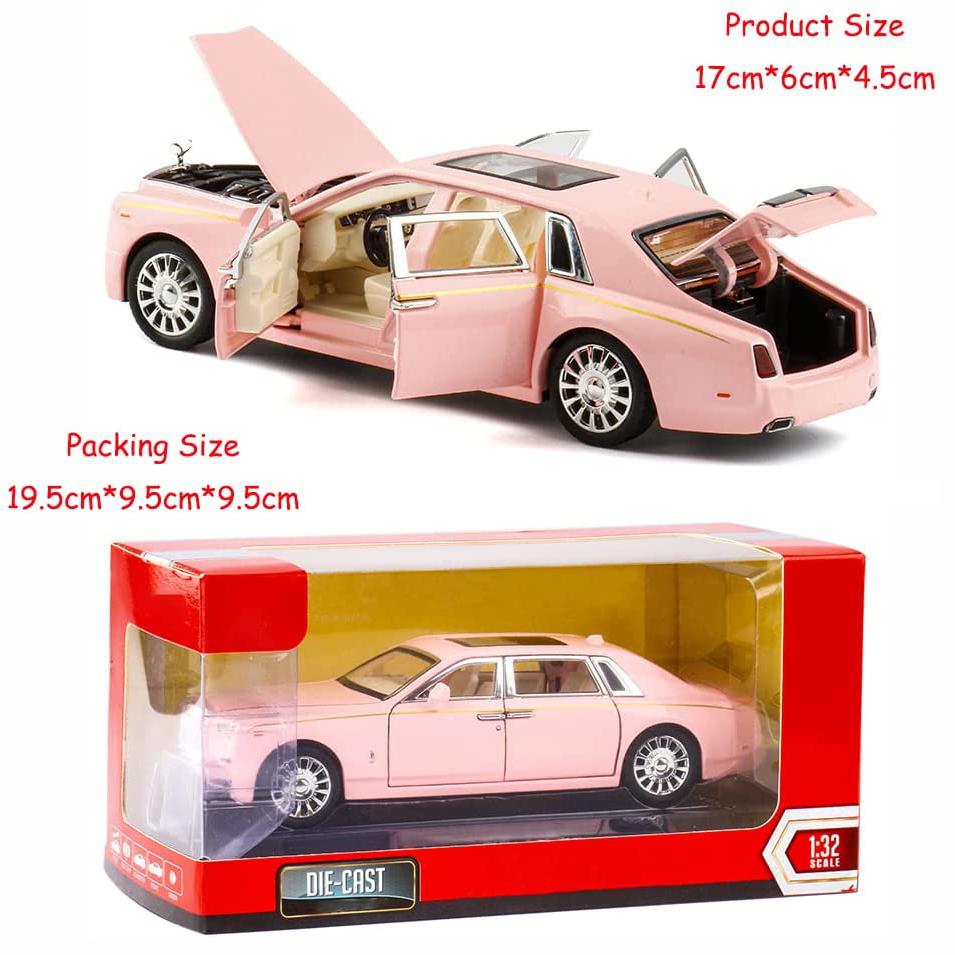 1:32 Alloy Collectible Black Rolls Royce Phantom Toy Pull Back Vehicles Diecast Model Car