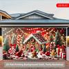 1 piece of Christmas gingerbread house polyester background cloth, suitable for indoor/outdoor Christmas party decoratio