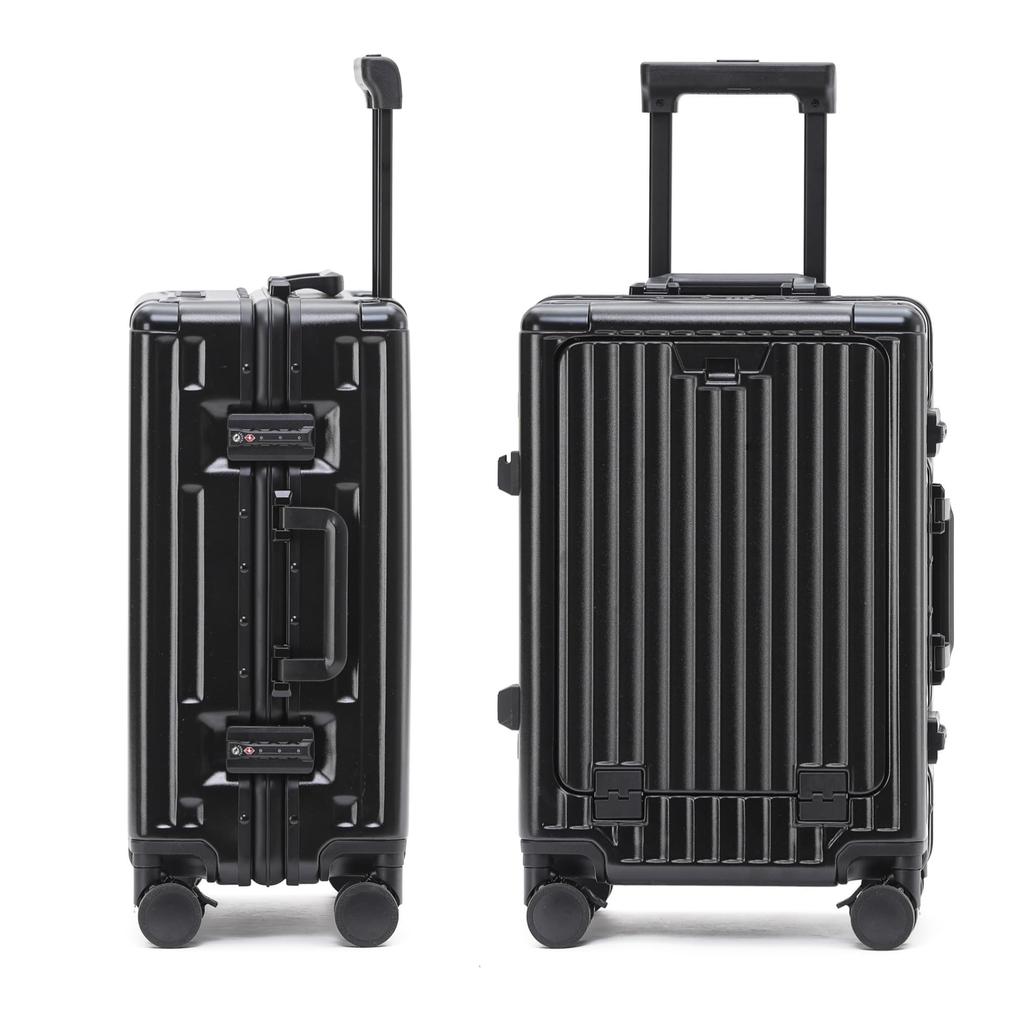 2024 Высокий передний карман с передним верхним карманом с чашкой, отделение для компьютера, тележка-чемодан с USB, алюминиевая рама, бесшумные двойные колеса, 2 ночи и 3 S 40 л