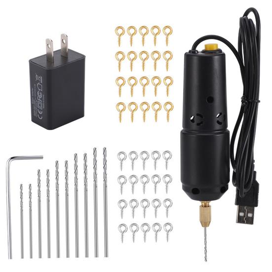 1 шт./1 компл. USB ручная дрель Мощный матовый двигатель Высокая скорость вращения Штамповка Коррозионностойкая мини-дрель для изготовления ювелирных изделий