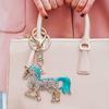 Yousheng Keychain Pendant Chinese Style Rhinestones Inlaid 3D Chinese Zodiac Horse Design Key Chain Metal Charm Bags Keyring