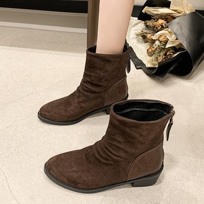 Модные женские зимние ботинки Новые на толстой подошве Новые Зима 2024 Высокое качество Задняя молния Модные Повседневные Удобные ботинки Botines Mujer