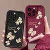 Solid Color Bowknot Print TPU Soft Case For iPhone 16 Pro Max 15 Pro 14 13 12 11 XR XS 8 7 Lens Protection Matte Shockproof Phone Cover