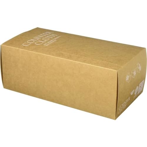 Strix Design Disposable Antibacterial Counter Cloths, Box of 100 (Pack of 2 x 50), Approx. 31 x 60 cm, Beige, Table Dusters, Dishcloths, Non-Woven Fab