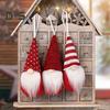 Christmas Hanging Gnome Decorations Plush Gnome Ornaments Handmade Faceless Dwarf Figurine for Tree Wall Fireplace Window Decor