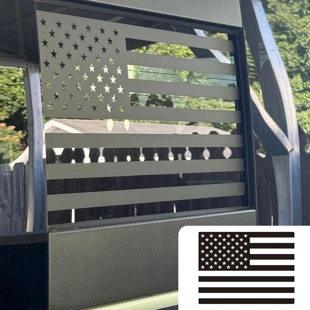 Zhizhong Rear Middle Window Decal fits for 2024 Nissan Frontier, n Flag Sticker fits for Back Center Sliding Window Glass (Matte Black)