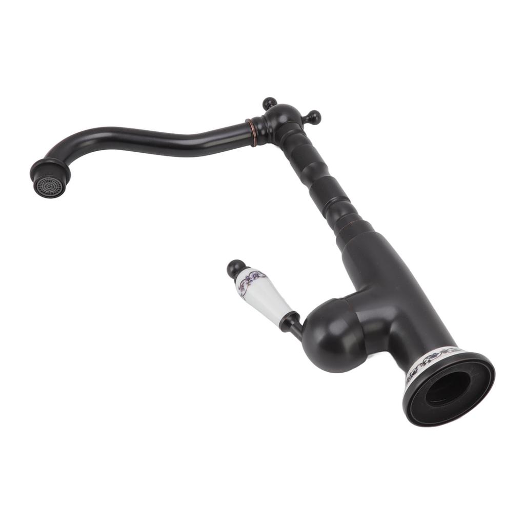 Антикварный кран в стиле ретро, фарфоровый клапан, длинный носик, прочный латунный вращающийся антикварный смеситель для