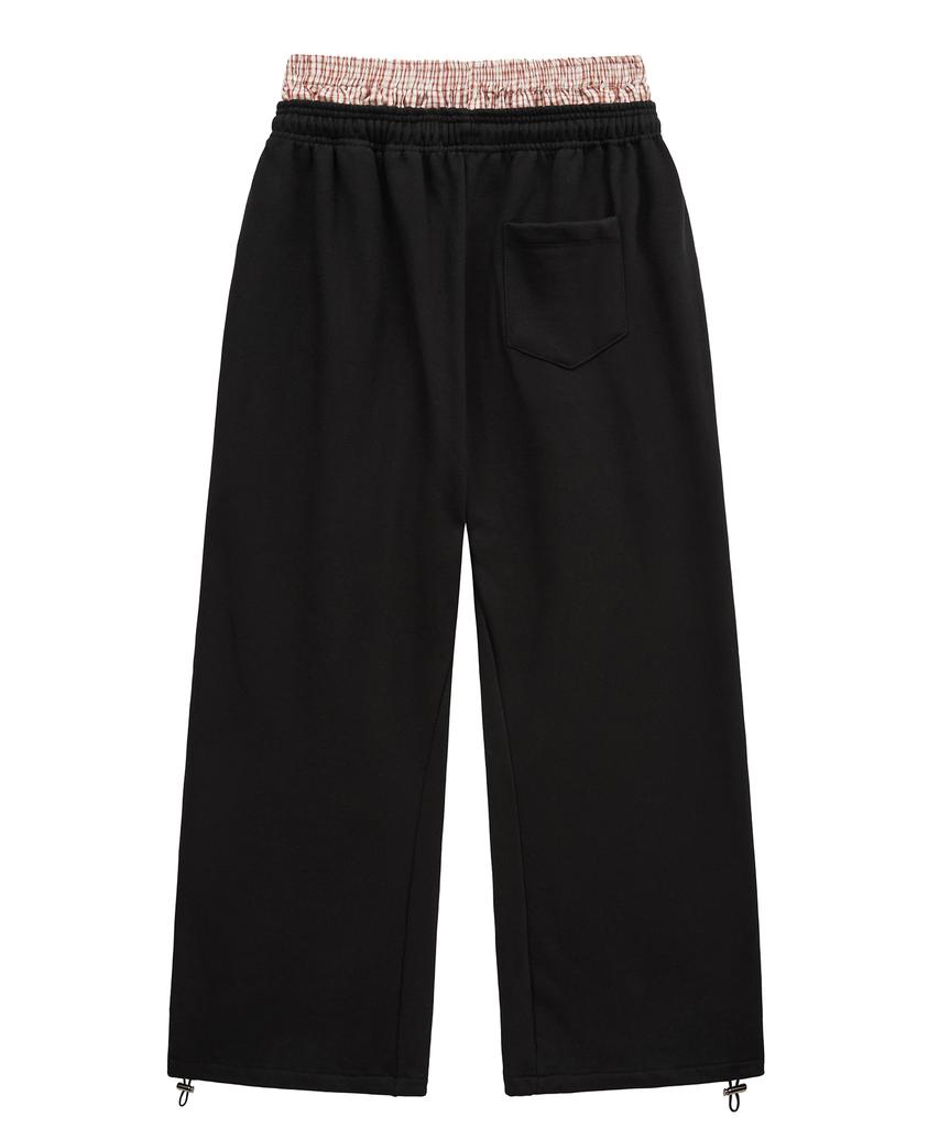 MIDNIGHT MOVE Rd Check Pants (Black)