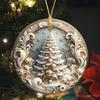 Мечта Рождественская елочная игрушка Сверкающая акриловая подвеска с золотой нитью Праздничный памятный подарок для семьи и друзей
