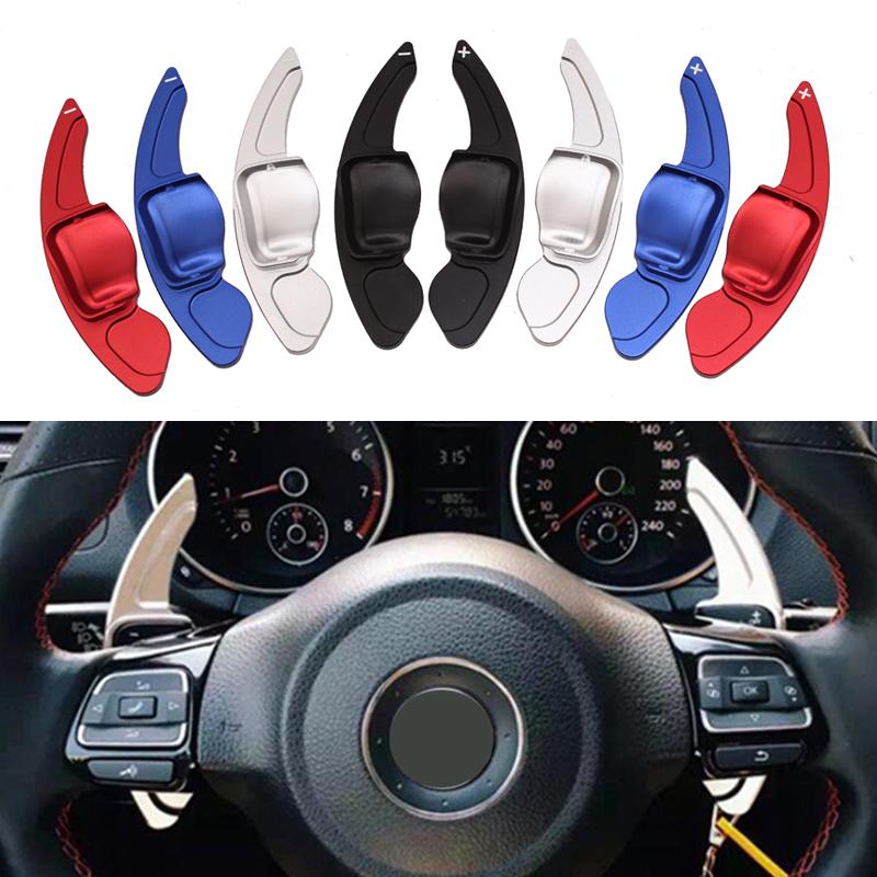 Car Steering Wheel Paddle Extend DSG Direct Shift Gear Paddle Extension For VW Tiguan Golf 6 MK5 MK6 Jetta GTI R20 R36 Blue Red