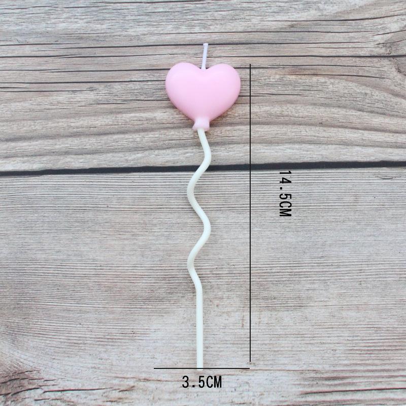 Single Candle Children's Cute Birthday Party Colorful Cartoon Balloons Five-pointed Love Cake Candle