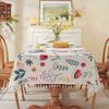 Пасхальный принт Бахрома Кролик Цветок Прямоугольная Скатерть Скатерть для Кофейного Столика