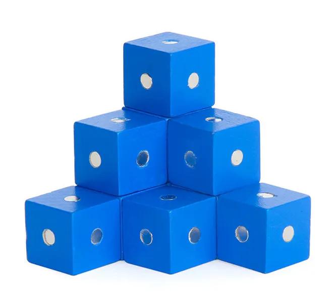 Монтессори 2*2*2см Квадратный Кубик Радужные Блоки Строительные Сборные Блоки Развивающие Деревянные Игрушки для Детей