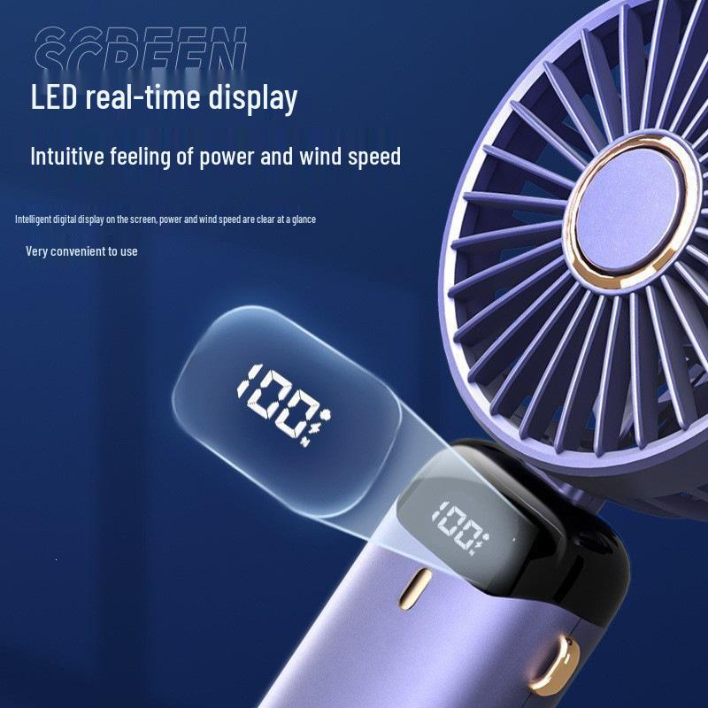 Cross-border N15 USB Rechargeable Foldable Handheld Fan with Digital Display & Aromatherapy
