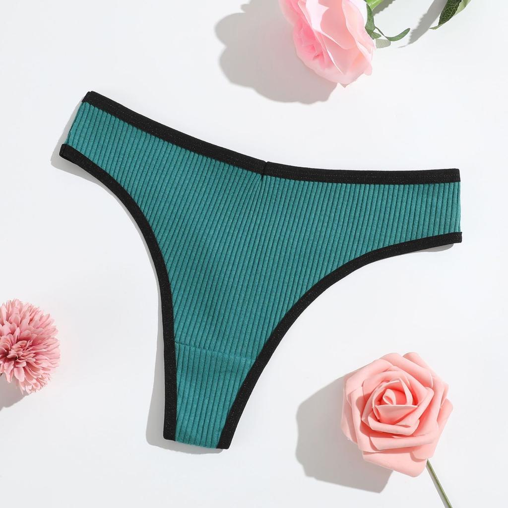 Thong Panties Girls Hip Lift Abdomen Threaded Thong Women'S Low Waist Breathable Pure Cotton T-Pants