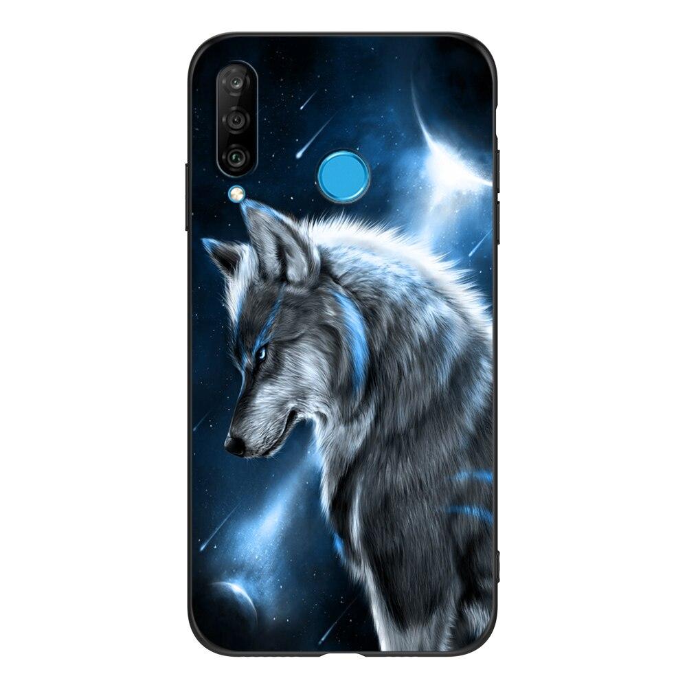 Для Huawei P30 lite Nova 4e honor 20s honor 20 lite русская версия чехол задняя крышка телефона черный чехол tpu лев волк тигр дракон