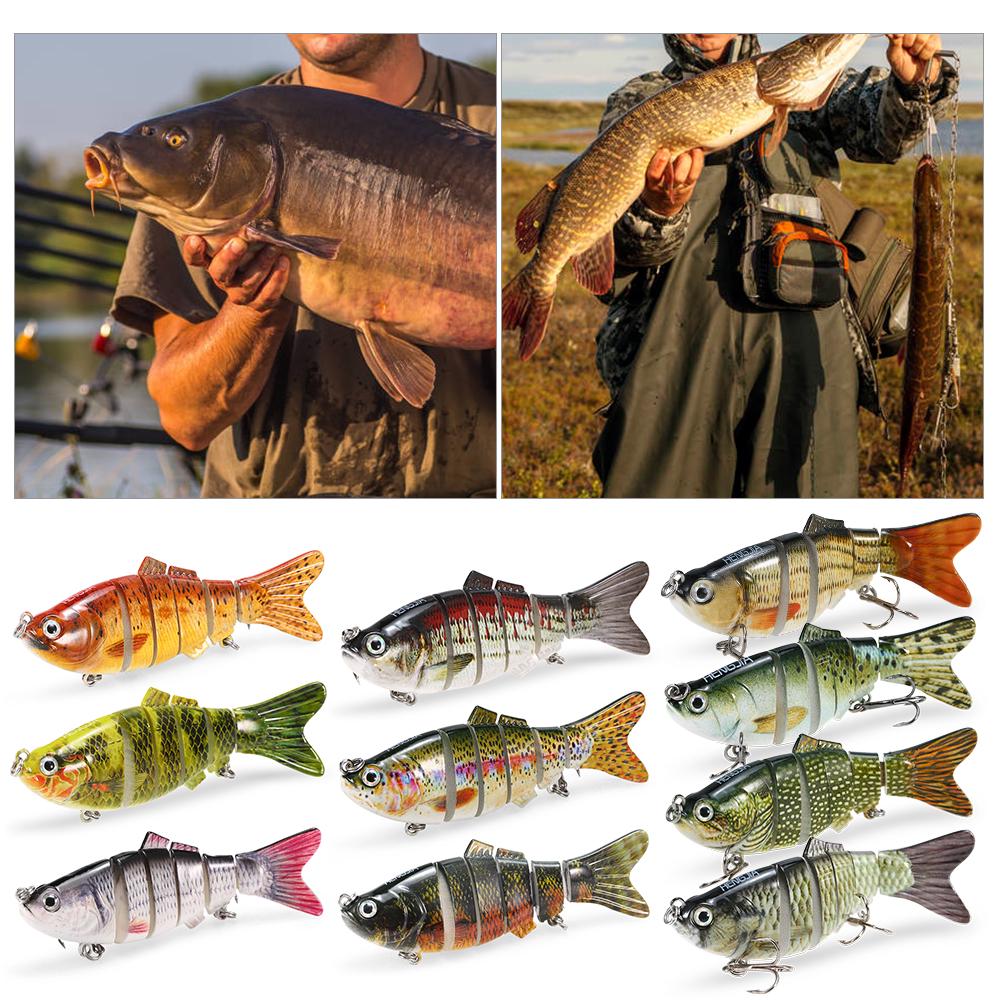 10cm/20g Lifelike 6 Jointed Sections Swimbait Fishing Lure Crankbait Hard
