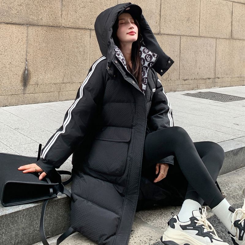 Зимнее теплое и модное женское пальто с длинным хлопковым пальто в корейском стиле