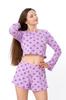 Women's Ribbed Loungewear Set with Crop Top and Shorts Summer 8448-097 HC
