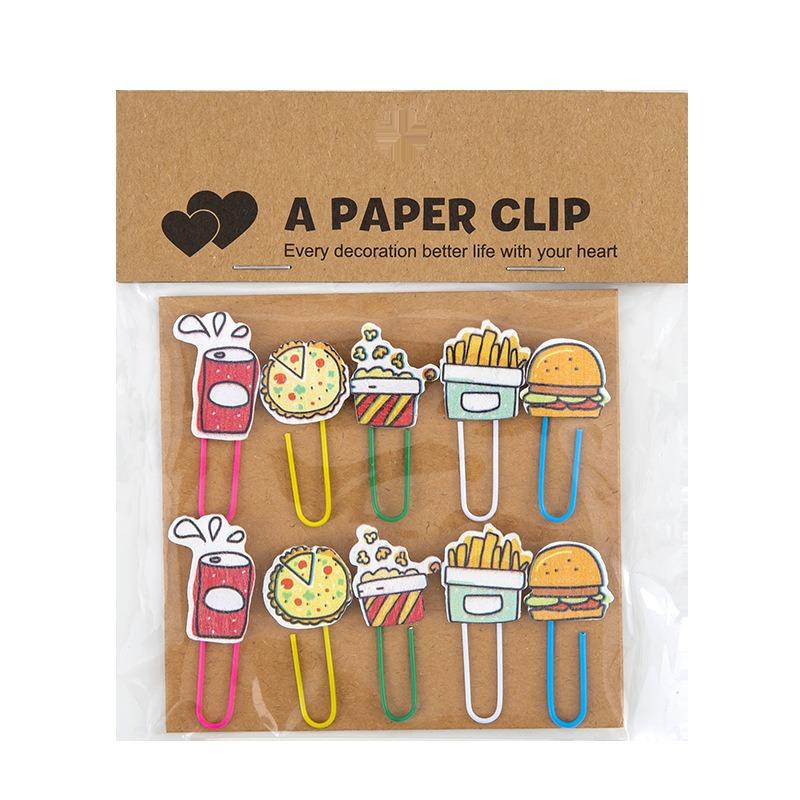 Creative Cartoon Animal Colored Wooden Paper Clip Bookmark For Student Notebooks