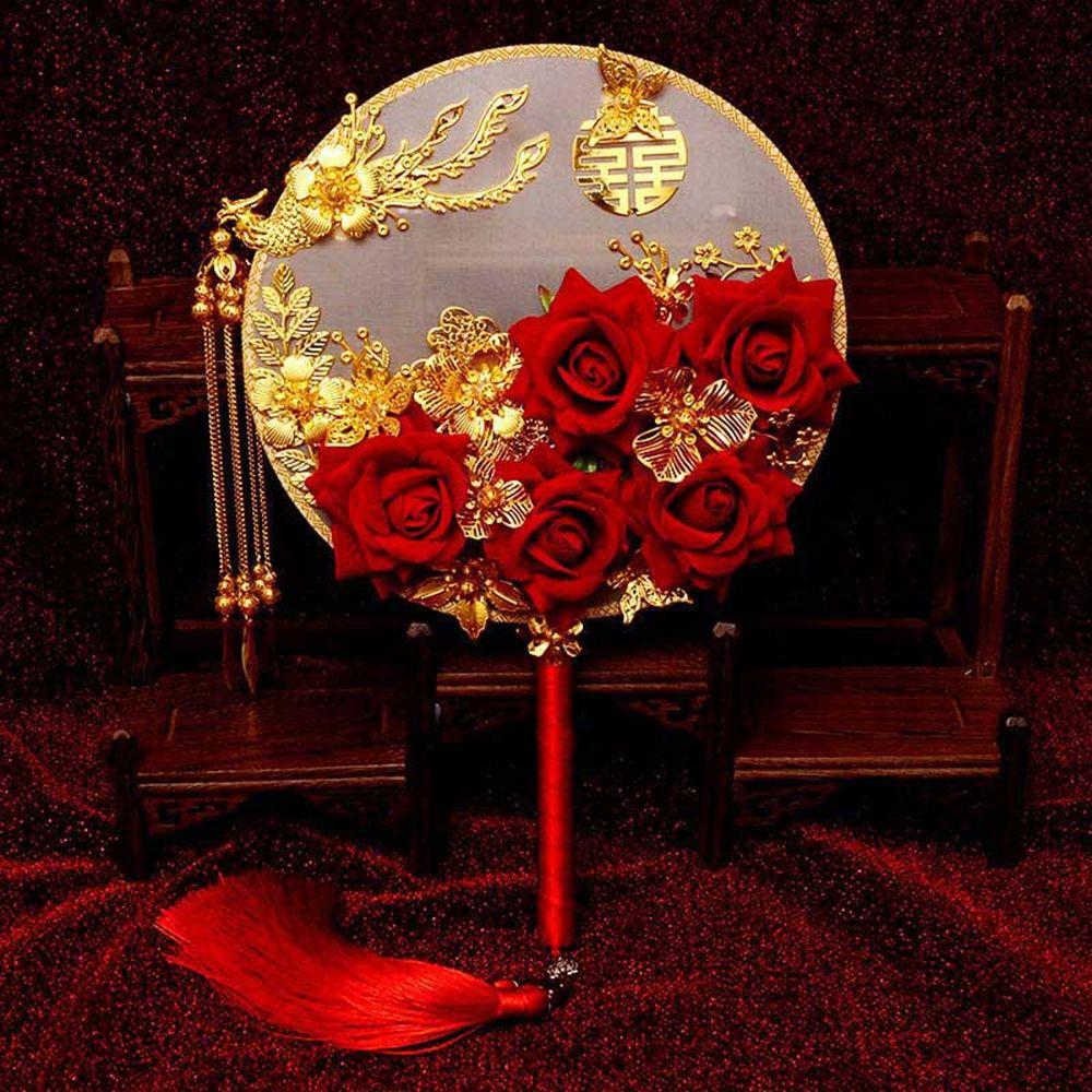 Chinese Wedding Wedding Decorative Decoration Prop Photography Ornaments Bouquet Fan Decor Craft