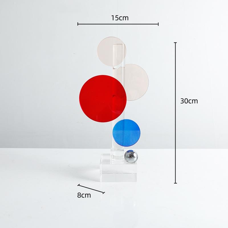 Glass Geometric Crystal Ornaments Openwork Ring Transparent Circle Crystal Sculpture Decorative Figurines Home Decoration