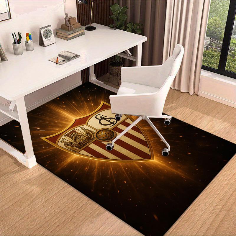 Sevilla Fc Crest Design Area Rug for Office, Chair Rug, Decorative Carpet Livingroom Mat, Large Size Fan gifts Christmas gifts