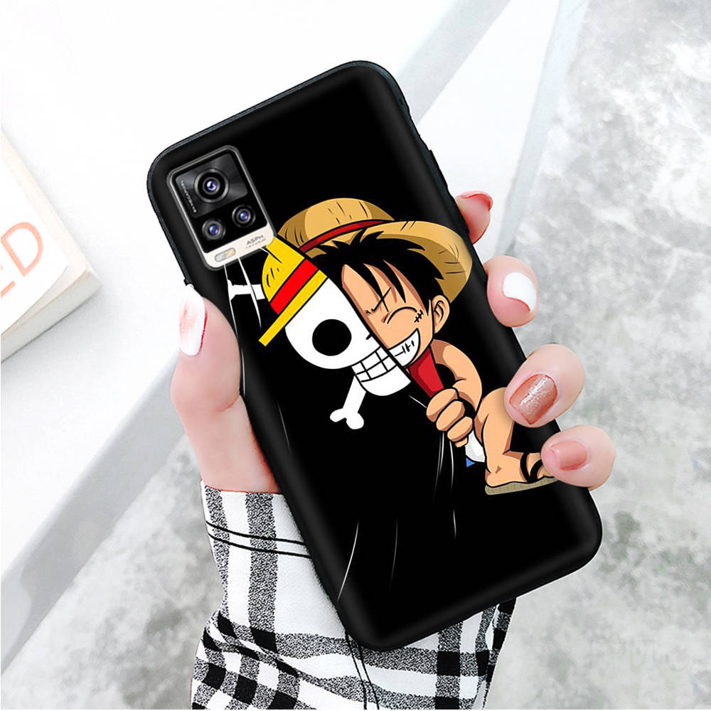 Черный чехол для Xiaomi Redmi 13C Note 9 iPhone XR 7 8 14 15 11 12 13 X XS Pro Max Samsung A25 S23 S24 FE Ultra Plus One Piece Luffy