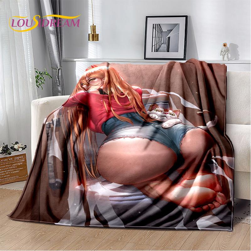 Sexy Lace Beauty Girl Lady Cartoon Anime Character Blanket,Soft Throw Blanket for Home Bedroom Bed Sofa Picnic Office Cover Gift